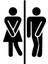 Sıkışmış Bay Bayan Wc Duvar Dekor Sticker 40 x 60 cm 1