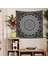 Black Bohemian Mandala Duvar Örtüsü - 135 cm x 135 cm 4