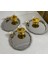 Iki Model Beyaz Çiçekli 3 Adet Çelik Oval Tepsi ve 3 Adet Gold Makaronluk 3