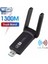 Dual Band USB 3.0 Adaptör Kablosuz Wifi Alıcı AC1300 Mbps 2