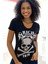 Kurukafa Crystal Taş Baskılı Dar Kesim Kısa Kol Pamuk Rahat Kadın Kırmızı T-Shirt 2