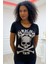 Kurukafa Crystal Taş Baskılı Dar Kesim Kısa Kol Pamuk Rahat Kadın Kırmızı T-Shirt 3
