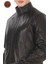 Erkek Mont Slim Fit Siyah Biker Ceket Fermuarlı Dik Yaka Derimont 4