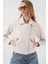 0717 Kadın Kısa Kaşe Ceket - Ekru 3