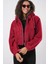 5193 Kapüşonlu Peluş Crop Ceket - Bordo 4