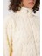 55444 Fermuarlı Peluş Ceket - Ekru 5
