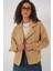9117 Kruvaze Yaka Crop Ceket - Hardal 3