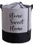 Home Sweet Home Baskılı Fileli Gri Kıyafet Çamaşır Sepeti 37X40 4