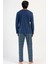 Erkek Uzun Kol İndigo %100 PAMUK Pijama Takım C2T4N1O504 4