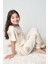Kız Çocuk Kelebek Desenli T-Shirt Krem Pijama Takımı 8-14 Yaş 4