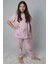 Kız Çocuk Kelebek Desenli T-Shirt Pembe Pijama Takımı 8-14 Yaş 2