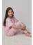 Kız Çocuk Kelebek Desenli T-Shirt Pembe Pijama Takımı 8-14 Yaş 3