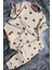 Kız Çocuk Küçük Sevimli Kalp Baskılı T-Shirt Krem Pijama Takımı 8-14 Yaş 1