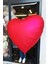 Dev Kırmızı Kalp Balon 150 cm 60 Inç Mat Kırmızı Kalp Folyo Balon 2