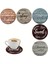 6 Lı Ahşap Polyester Bardak Alt Set Isıya Dayanıklı Kahve & Çay Fincan Dekoratif Içecek Matı 1