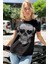 Kurukafa Crystal Taşlı Siyah Büyük Beden Pamuk Kadın T-Shirt 1