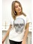 Kurukafa Crystal Taşlı Siyah Büyük Beden Pamuk Kadın T-Shirt 3