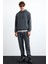 Alessıo Erkek %100 Pamuk Kapüşonlu Oversize Gri Sweatshirt 3