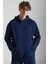 Cartmel Erkek Örme 3 Iplik Relaxed Fit Rahat Kalıp Kanguru Cepli Kapüşonlu Lacivert Sweatshirt 2