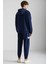 Cartmel Erkek Örme 3 Iplik Relaxed Fit Rahat Kalıp Kanguru Cepli Kapüşonlu Lacivert Sweatshirt 6