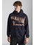 Axel Erkek Örme 3 Iplik Içi Şardonlu Baskılı Regular Fit Kapüşonlu Kanguru Cepli Antrasit Sweatshirt 1