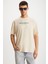 Bastıan Erkek Sırt Baskı Detaylı Oversize %100 Organik Pamuk Örme Kısa Kol Bej T-shirt 2