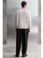 Bryan Erkek Yumuşacık Kumaşlı 3 Iplik Oversize Bol Kesim Yuvarlak Yakalı Baskılı Gri Sweatshirt 6