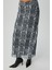 BEULAH Kadın Maxi Boy Slim Fit Beli Lastikli Tül Batik Desenli Yılan Desenli Etek 3