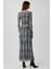 BEULAH Kadın Maxi Boy Slim Fit Beli Lastikli Tül Batik Desenli Yılan Desenli Etek 6
