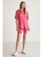 Betsy Kadın %100 Pamuk Bisiklet Yaka Kısa Kollu Basic Pembe T-shirt 1