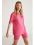 Betsy Kadın %100 Pamuk Bisiklet Yaka Kısa Kollu Basic Pembe T-shirt 2