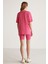 Betsy Kadın %100 Pamuk Bisiklet Yaka Kısa Kollu Basic Pembe T-shirt 5