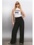 Azura Kadın Baskılı Kısa Kollu Crop Beyaz T-shirt 5