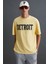 ATLANTA Erkek %100 Pamuklu Kısa Kollu Baskı Detaylı Sarı T-Shirt 4