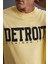 ATLANTA Erkek %100 Pamuklu Kısa Kollu Baskı Detaylı Sarı T-Shirt 5