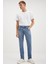Davın Erkek Denim Kalın Dokulu Slim Fit Kalıplı Açık Mavi Jeans 1
