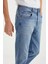 Davın Erkek Denim Kalın Dokulu Slim Fit Kalıplı Açık Mavi Jeans 5