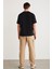 Denver Erkek Baskı Detaylı Oversize Bisiklet Yaka Kısa Kollu %100 Organik Pamuklu Siyah T-shirt 7