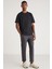 Greg Erkek Slim Fit Uzun Boy Ultra Esnek Pamuk Likralı Siyah T-shirt 6