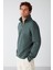 Frame Erkek Yarım Fermuarlı Dik Yakalı Yumuşacık Kumaşlı Polarlı Regular Yeşil Sweatshirt 4