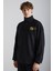 Galıcıa Erkek Diagonel Kumaşlı Dik Yakalı Çıtçıt Kapamalı Baskılı Siyah Sweatshirt 4