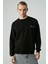 Lazyness Erkek Yuvarlak Yaka 3 Iplik Siyah Sweatshirt 3