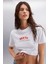 LUDMILLA 100% Pamuk Kadın T-Shirt Beyaz T-Shirt 1