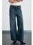 Lorela Kadın Baggy Bol Paça Düşük Bel Denim Koyu Mavi Jeans 3