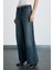 Lorela Kadın Baggy Bol Paça Düşük Bel Denim Koyu Mavi Jeans 4