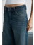 Lorela Kadın Baggy Bol Paça Düşük Bel Denim Koyu Mavi Jeans 6