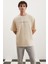 Manfred Erkek Regular Fit Recycle Cotton Bej T-Shirt 6