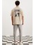 Manfred Erkek Regular Fit Recycle Cotton Bej T-Shirt 7