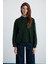Nanna Kadın Akrilik-Polyester Yuvarlak Yaka Oversize Triko Koyu Yeşil Kazak 1