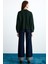 Nanna Kadın Akrilik-Polyester Yuvarlak Yaka Oversize Triko Koyu Yeşil Kazak 7